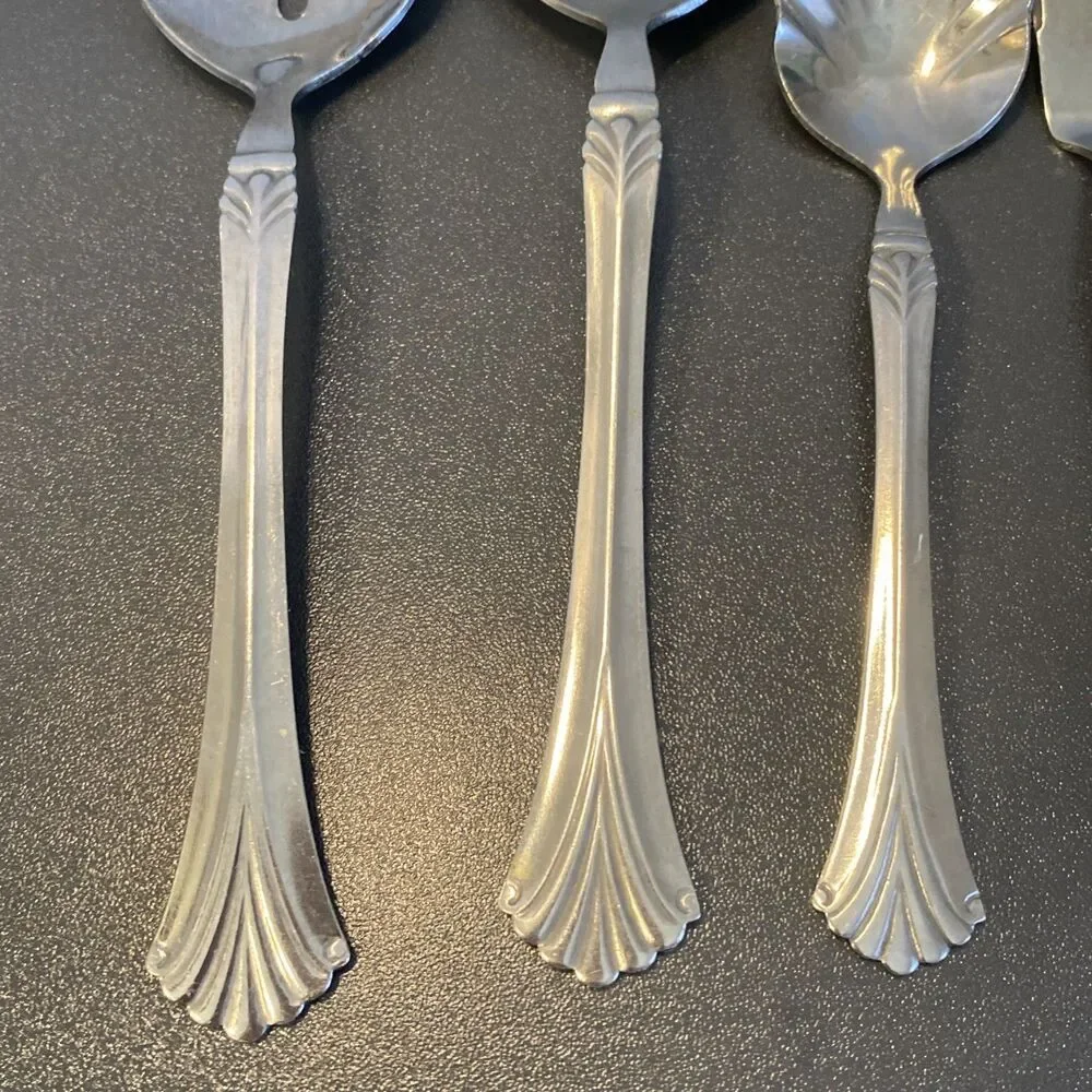 Hampton Silversmiths Hostess Serving Set 5 Pcs Fork Spoons Butter Knife